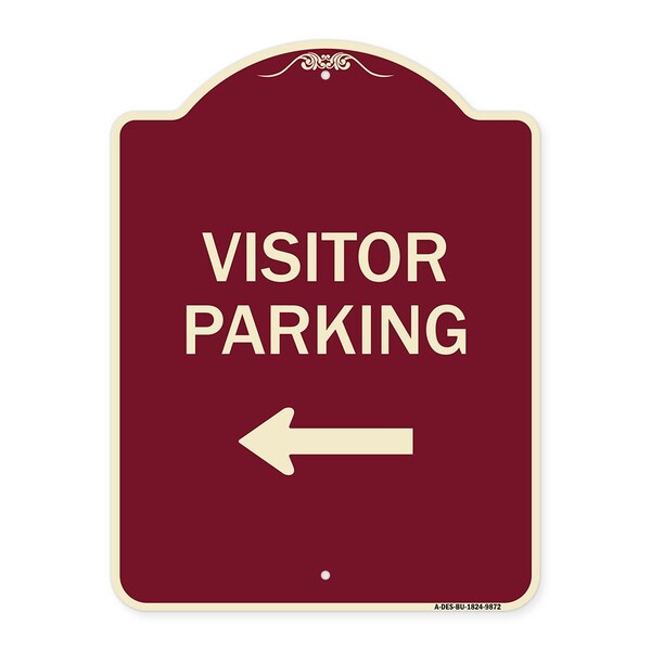Designer Series-Visitor Parking 1, Burgungy Heavy-Gauge Aluminum, 24" x 18", BU-1824-9872